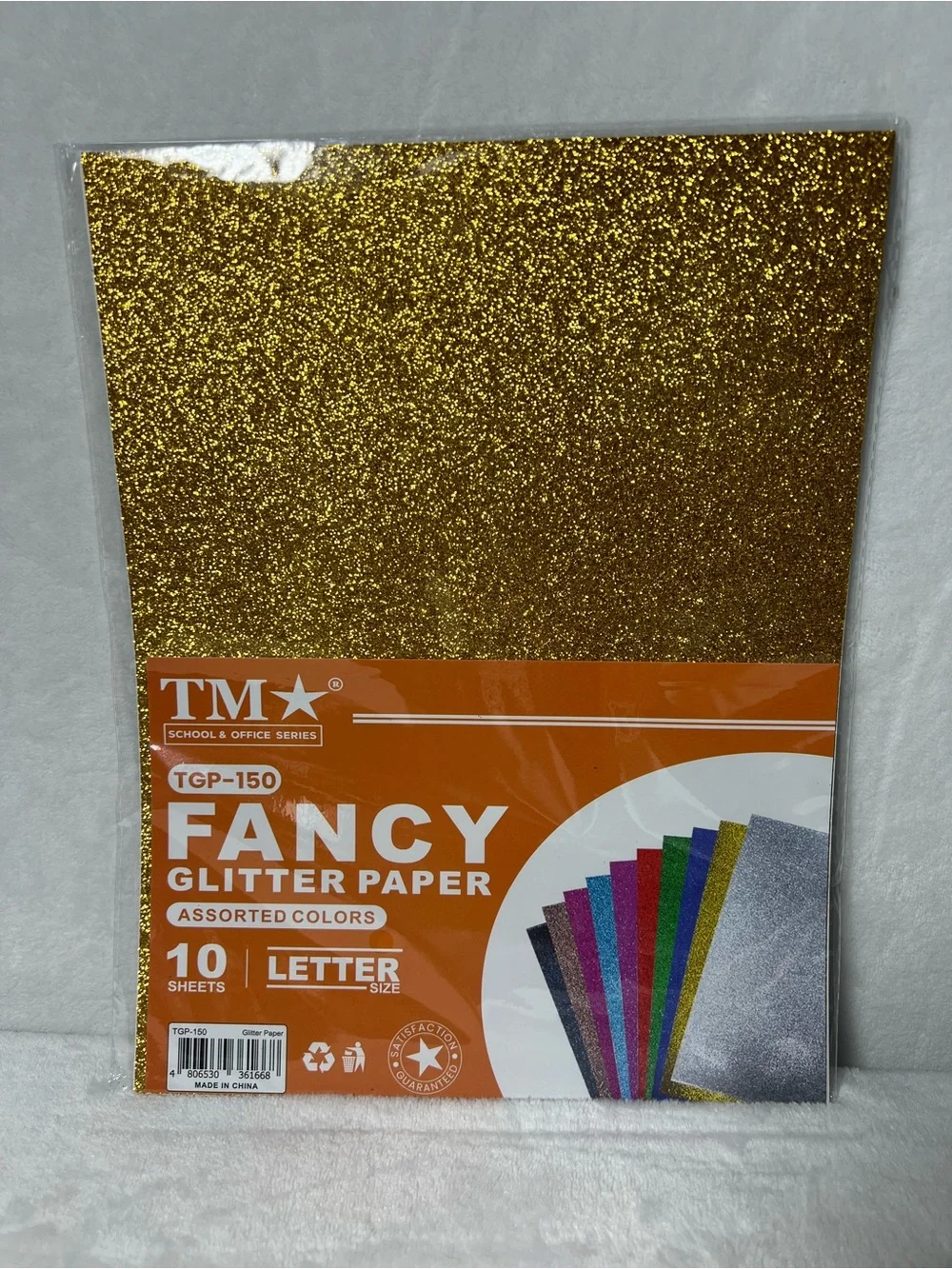 Scrunchie & Stationery Bundle - Lot of 6 Scrunchies - 10 Sheets Glitter Paper